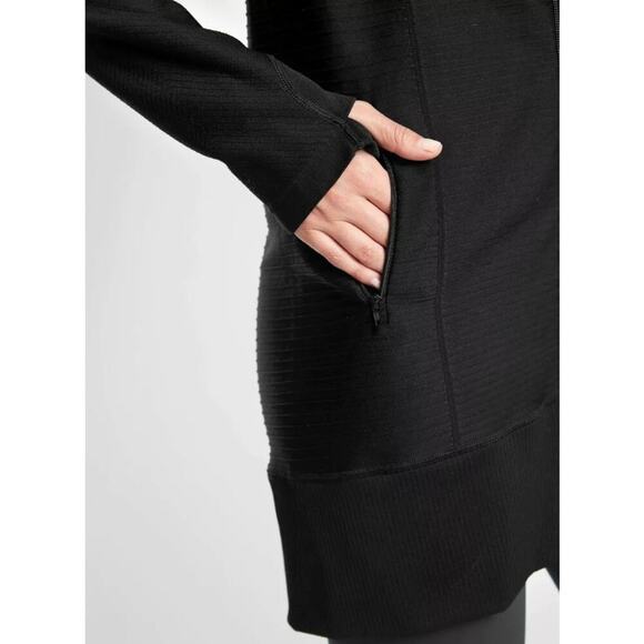 Athleta Rye Full Zip Long Lightweight Jacket in Black Size XS Commute Travel - Picture 7 of 13